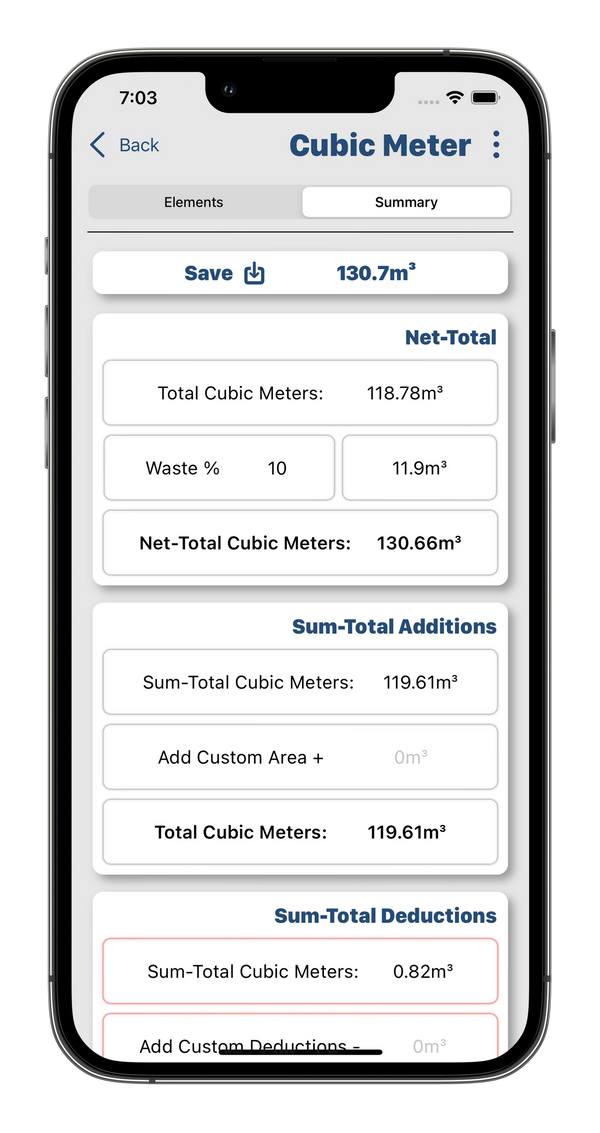 Cubic Meter Calculations Buildr